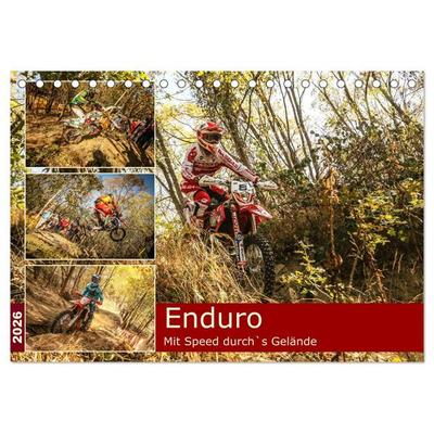 Enduro Mit Speed durch`s Gelände (Tischkalender 2026 DIN A5 quer), CALVENDO Monatskalender