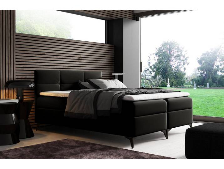 JVmoebel Boxspringbett Doppel-Boxspringbett mit Stauraum in elegantem Grauton (1-St)