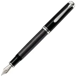 Pelikan Souverän 405, Anthrazit, Schwarz, Integriertes Befüllsystem, Harz, Gold/Ruthenium, Fettdruck, Beidhändig
