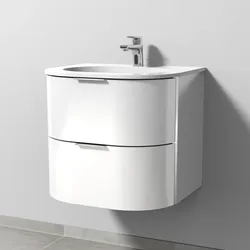 Sanipa 4balance Keramik-Waschtisch Set (DG401) – 522x584x514 Weiß-Glanz