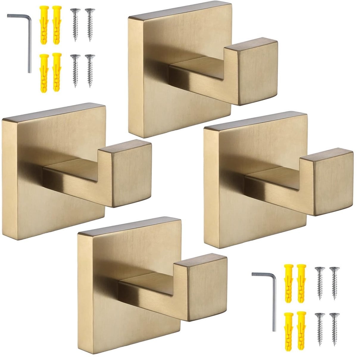 Omgoods RVS Wandhaken voor Badkamer en Keuken, 4 stuks