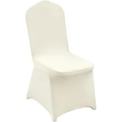 VEVOR Stuhlhussen für Klappstühle aus Elastischem Spandex, Universell Passender Stuhlbezug, Abnehmbare & Waschbare Schonbezüge, für Hochzeiten, Partys, Feiern, Essen (100 Stück, Elfenbeinbeige)