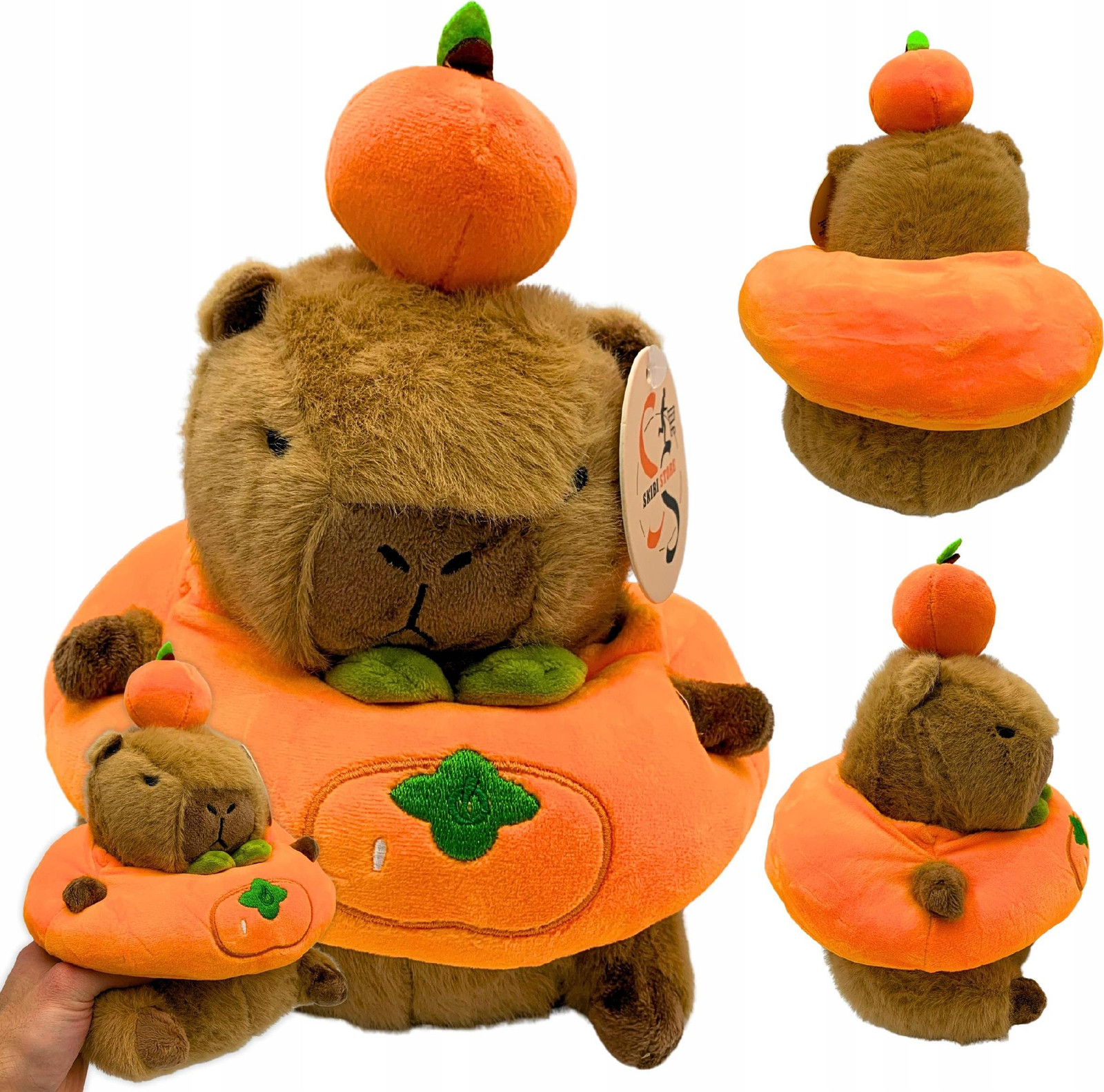 SkibiStore Kapibara knuffel, oranje, 25 cm