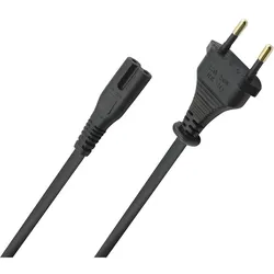 Oehlbach Powercord C7 (5 m), Stromkabel, Schwarz