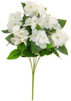 Nearly Natural 14-in UV Resistant Artificial Hydrangea Bush - Set of 6