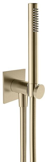 Herzbach Design iX PVD Wannenset 21.914500.2.41 Brass Steel, integriertem Brauseanschlussbogen, Brauseschlauch 1.600mm