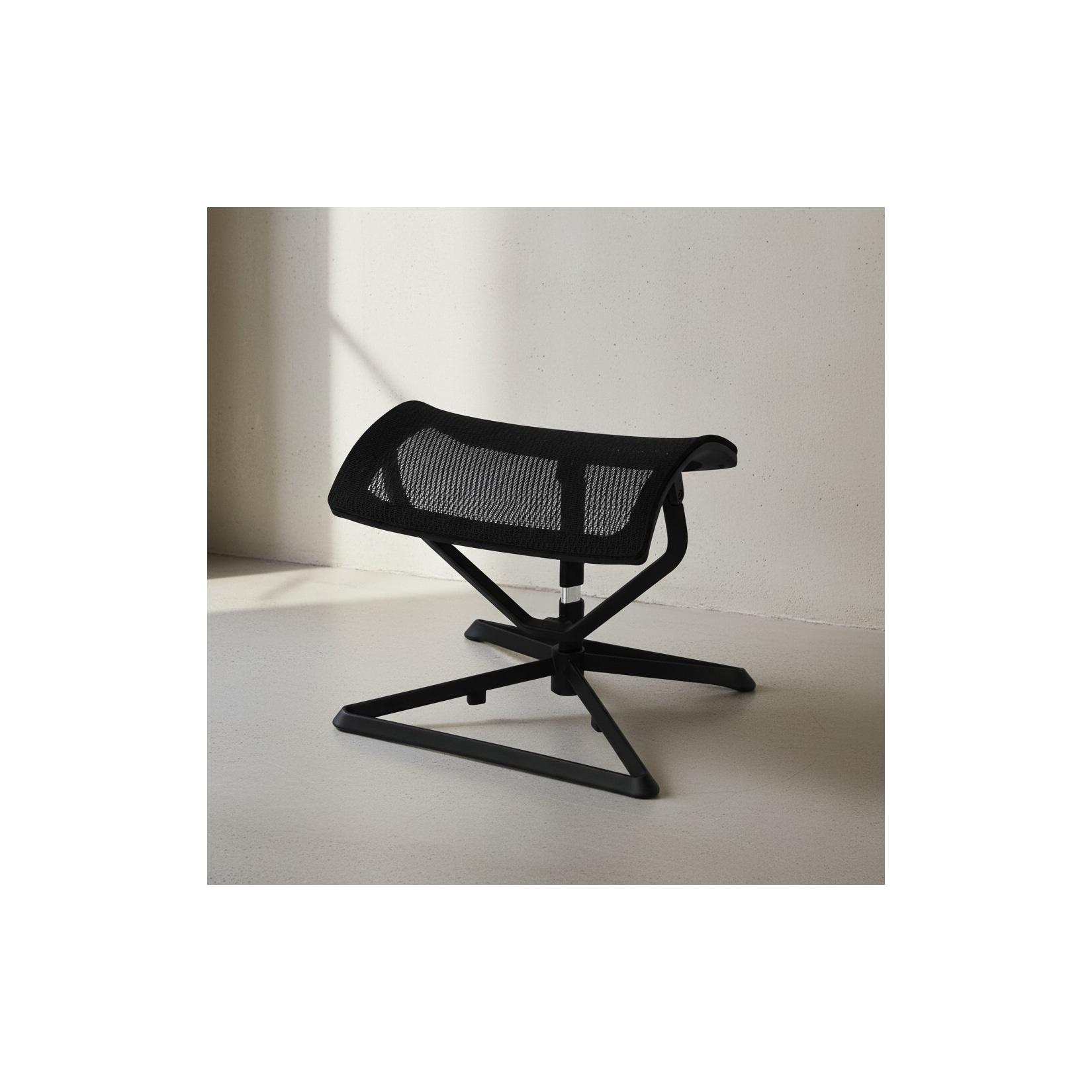 Fußauflage Schwarz Stoff Höhenverstellbar für Schreibtisch 43x33x46 LEGpro