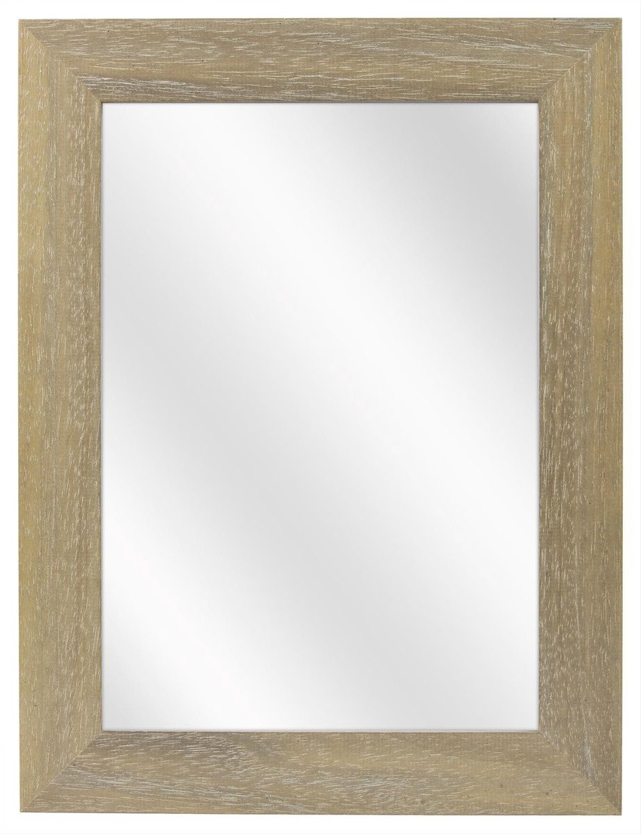 Spiegel met brede vergrijsde houten lijst, 24 x 30 cm