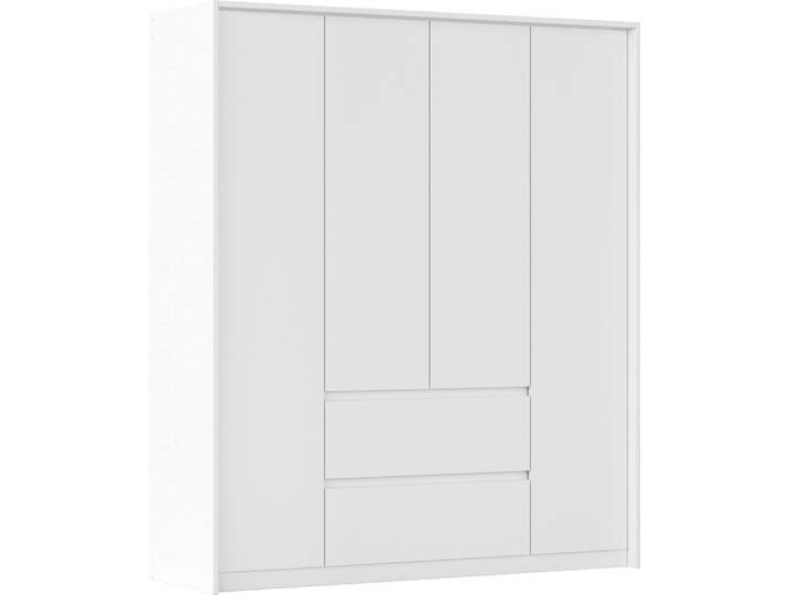 Drehtürenschrank, 185x212 cm, Holzwerkstoff, Alpinweiß, Push-to-Open Funktion, Klassisch, Rauch