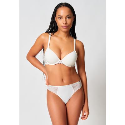 Schalen-BH SKINY "Initialace", Damen, Gr. 85, Cup B, weiß (ivory), Obermaterial: 85% Polyamid, 15% Elasthan. Cups: 100% Polyester. Spitze: 90% Polyamid, 10% Elasthan, unifarben, normal, BHs Schalen-BH, Seiten und Unterbrust aus Spitze, gepolstert