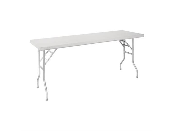 Table de travail pliante - VOGUE - 1830x610x780mm - Inox - Blanc - Meuble de cuisine