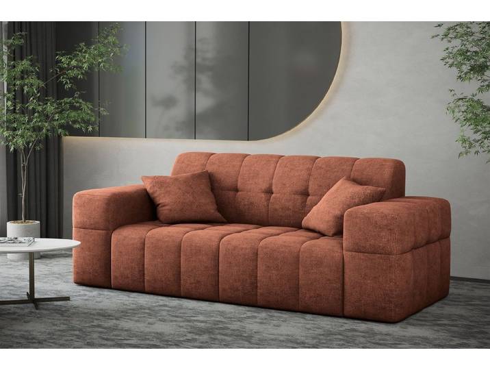 Fun Möbel Sofa Sofa Designer-Sofa NANCY 2-Sitzer in Stoff Harmony, Rundumbezug