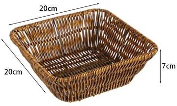 Inspire Essentials Handwoven Rattan Bread Basket Fruit And Serving Tray 2