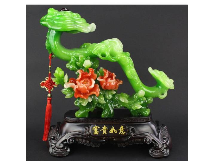 Ornements en Jade Ruyi, accessoires de décoration de salon chinois, artisanat en résine, intérieur, Feng Shui, Zhaocai, cadeaux