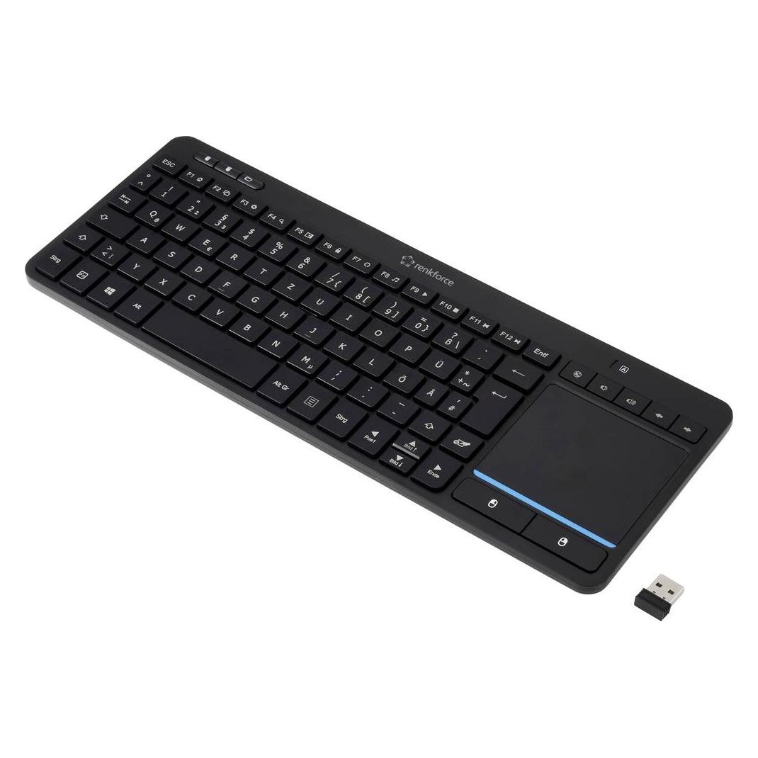Renkforce RF-WLTKB-300 Kabellos Tastatur Niederländisch, QWERTY Schwarz Integrie (NL, Kabellos) (RF-6904036)