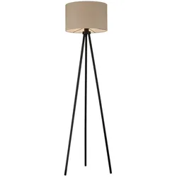 LED Stehleuchte beige sandfarbener Schirm mit Schalter Wohnzimmer