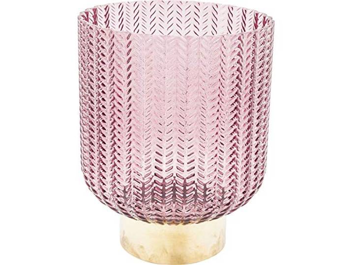 Kare Design Vase Barfly Berry, Rosa, 25x18x18cm (H/B/T) Glas, Messing, retro, fürs Wohnzimmer