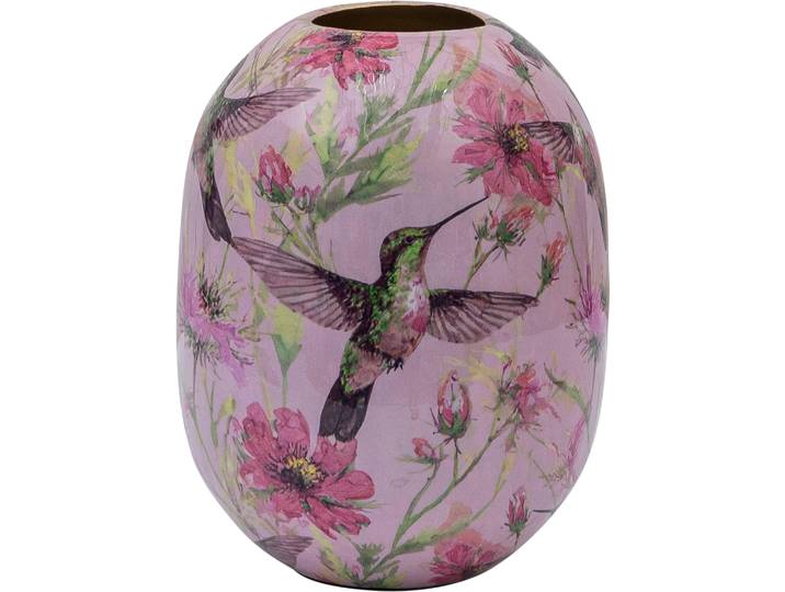 Tischvase CREATIV HOME Vase , bunt (rosa), H:24cm Ø:18cm, Vasen, Tischvase, mit floralem Dekor