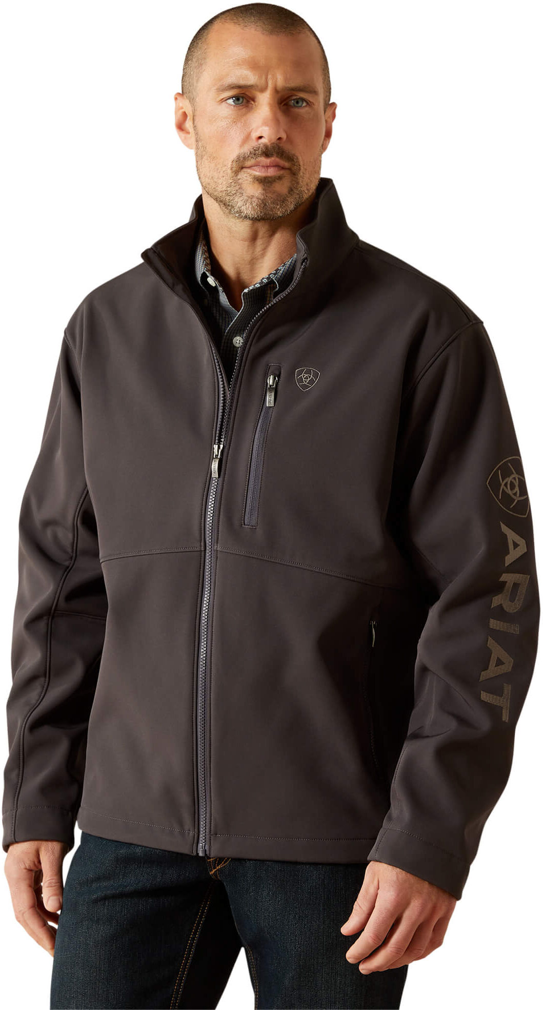 Men's Logo Softshell Jacket in Phantom, Size: XL by Ariat