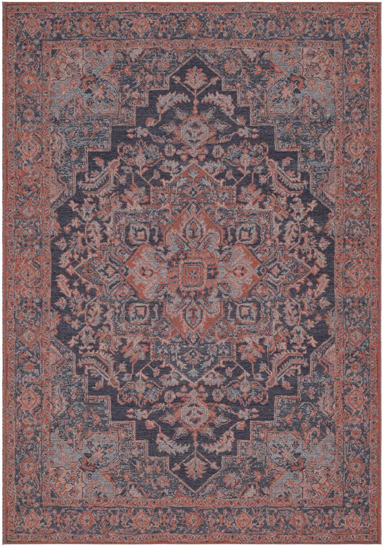 Langley Street Oriental Wool Flatweave Area Rug Red;Blue Rectangle 140 x 200 cm