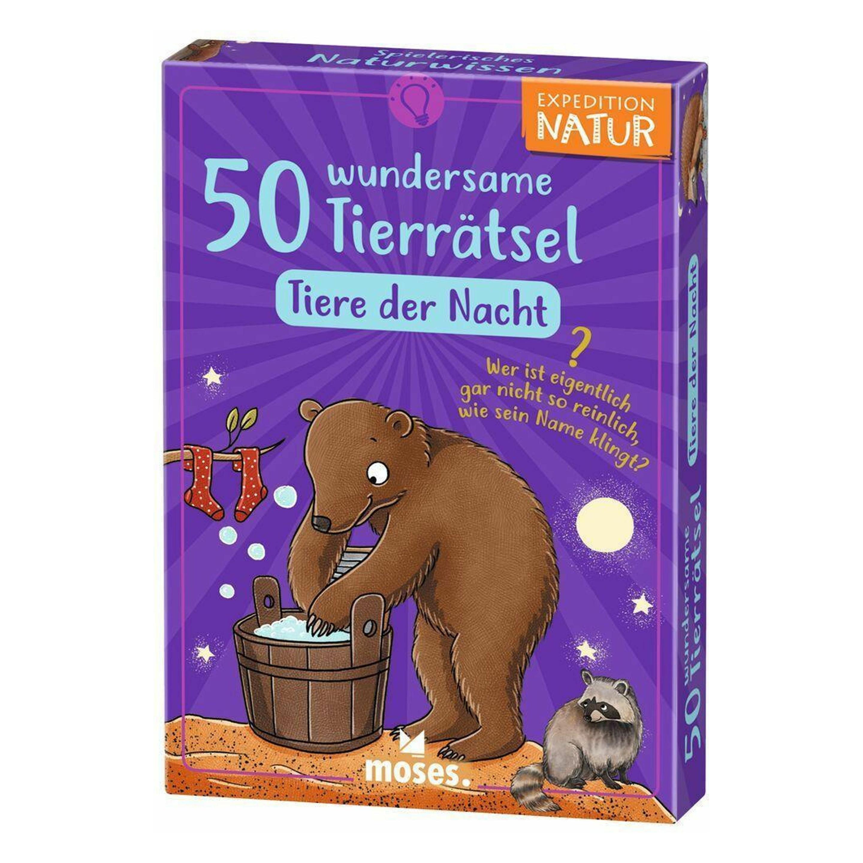 Moses Expedition Natur 50 Tierrätsel Tiere in d.Nacht 7J (Deutsch) (9845)
