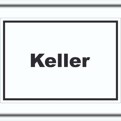 HB-Druck Keller Aufkleber mit Text waagerecht A2 (420x594mm)