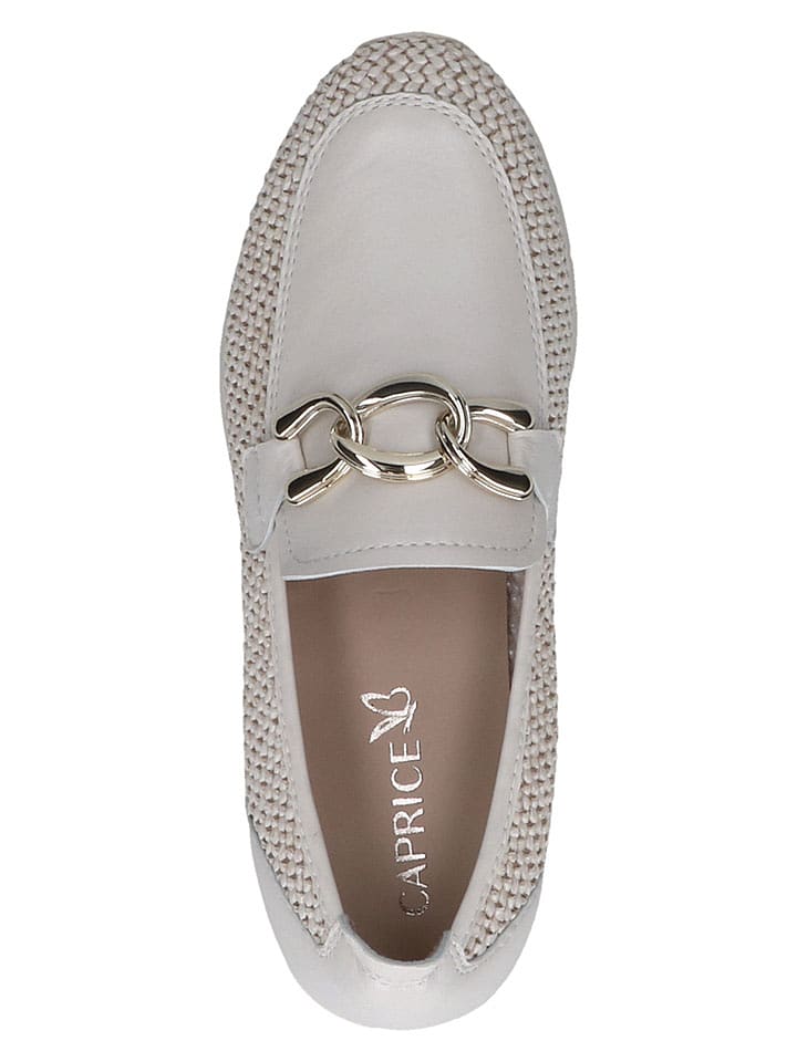 Caprice Leder-Slipper in Creme - 38