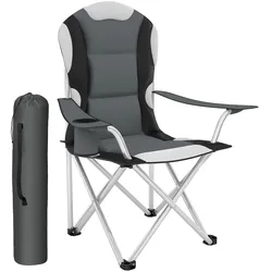 TecTake GmbH tectake Campingstuhl mit Polsterung  Grau