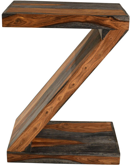 Daily Sales Goa Cube Solid Wood End Table Brown;Gray 60cm H X 45cm W X 30cm D