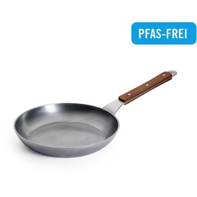Bratpfanne WOLL "Woll Carbon Steel Flachpfanne", silber (silberfarben), B:24cm H:5cm L:47,5cm Ø:24cm, Pfannen, Bratpfanne, natürlicher Antihafteffekt nach dem Einbrennen