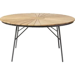 Cinas Klapptisch ELLEN Ø 150 cm, Aluminium Anthrazit / Teak