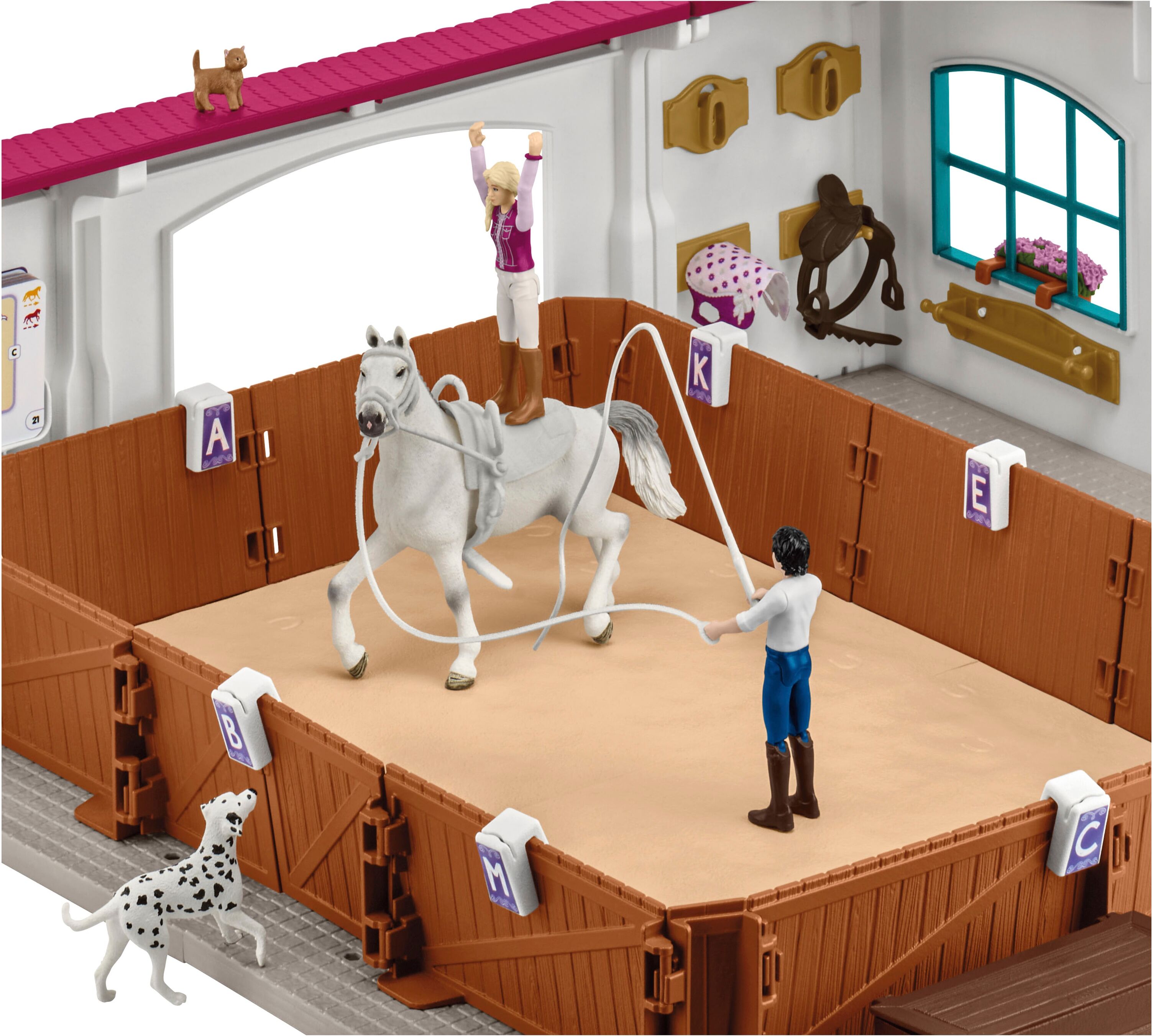 Spielfigur SCHLEICH "HORSE CLUB, Reithalle Peppertree (42639)", bunt, Spielfiguren, Kinder, Kunststoff, Spielfigur