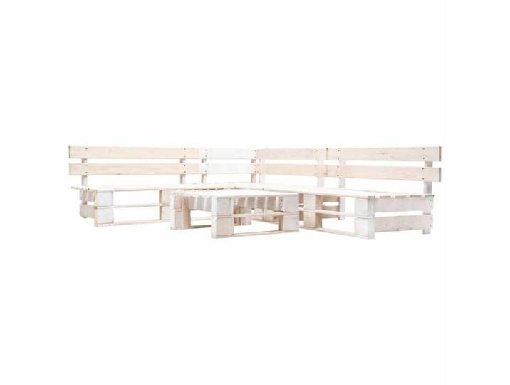 Salon de jardin Palette Bois Blanc Mobilier Extérieur 4 Places Grande Terrasse