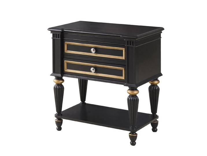 JVmoebel Nachttisch Eleganter Nachttisch aus Holz in Schwarz mit stabilen Füßen (1-St), Made in Europa