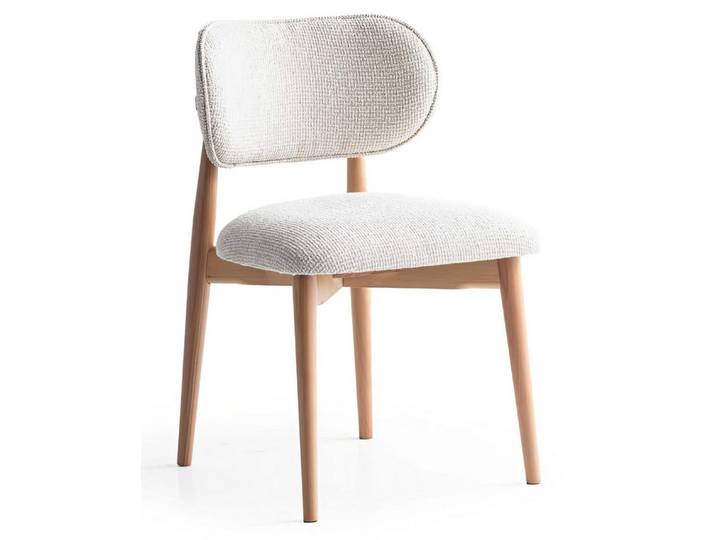 JVmoebel Esszimmerstuhl Stuhl Modern Beige Holz Gepolstert Design Esszimmerstuhl Küchenstuhl, Made in Europa