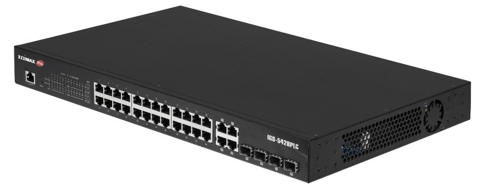 Edimax IGS-5428PLC, Managed, L2, Gigabit Ethernet (10/100/1000), Power over Ethernet (PoE), Rack-Einbau, 1U