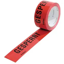 Transpak, Klebeband, Warnklebeband PP Gesperrt Länge 66 m, Breite 50 mm rot (50 mm)