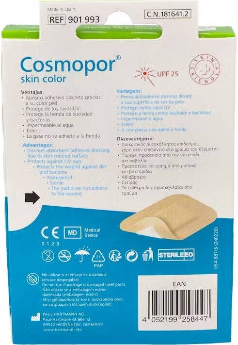 COSMOPOR Skin Apósito Esteril Color Beige 7,2 X5 cm 5 uds