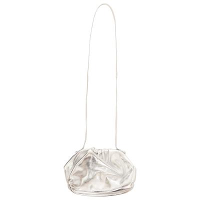 Tragetasche ZWILLINGSHERZ "City Nights", Damen, Gr. B/H/T: 20cm x 7cm x 14cm, silber, Rindsleder, Taschen, justierbares Band, softes Leder, perfekt für Abends