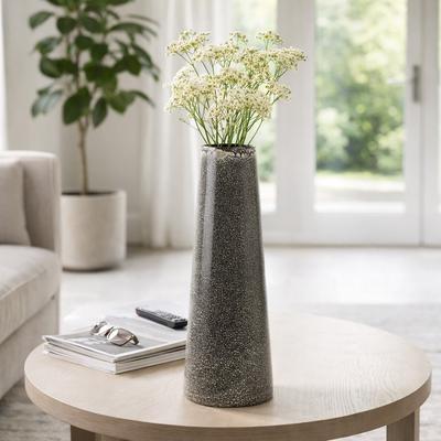 Sagebrook Home Decorative Vase - Black Ceramic Textured Two-Tone, 20 in.