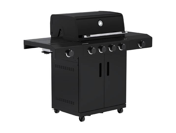 Gasgrill OUTDOORCHEF Heat C-435 RB , schwarz, B:145cm H:119cm T:63cm, Grills, Gasgrill, Leistungsstarke 4-Brenner Grillstation