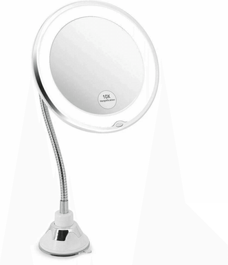Modern Mode Marketplace Gooseneck Magnifying Makeup Mirror With LED Light, Adjustable Magnification Bathroom Vanity Mirror For Precise Makeup Gooseneck Magnifying Makeup Mirror With LED Light, Adjustable Magnification Bathroom Vanity Mirror For Precise Ma