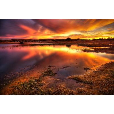 Fototapete PAPERMOON "Flammender Himmel", bunt, B:5m L:2,8m, Vlies, Tapeten