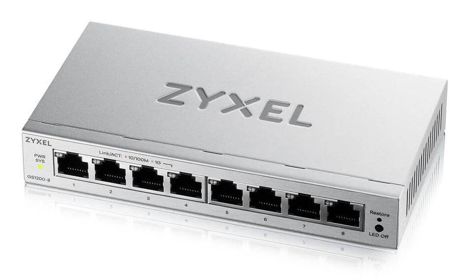 ZyXEL GS1200-8V3 Managed L2 Gigabit Desktop Switch GS1200-8V3-EU0101F