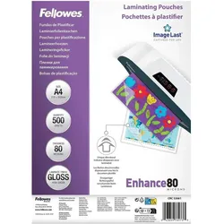 Fellowes, Laminierfolie, PK500 LAMINIERFOLIEN 100142462 (A4, 500 Stk., 80 μm)
