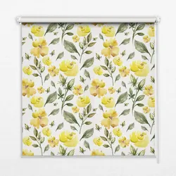 INNENROLLO - Fensterrollo - Rollo - 60x40 cm - Gelbe Blüten