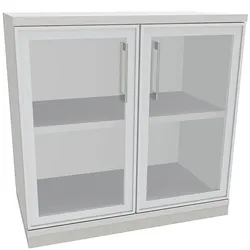 fm Büromöbel Aktenschrank »Oldenburg« 2 OH klare Acrylglastüren grau, 80x78.1x44.2 cm
