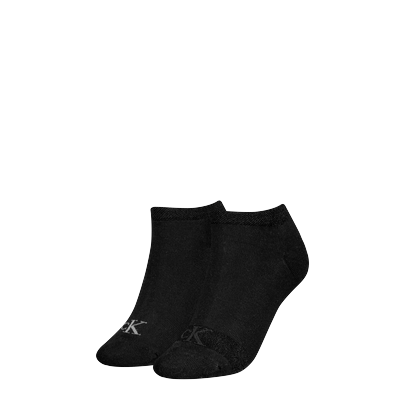 Sneakersocken CALVIN KLEIN JEANS "CKJ WOMEN SNEAKER 2P GLOSSY", Damen, Gr. 39-42, schwarz, Baumwollmischung, normal, Socken Sneakersocken, Markenlogo, niedriger Schnitt