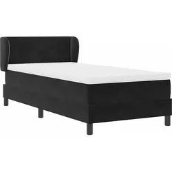 vidaXL Boxspringbett mit Kopfteil Schwarz 100 x 200 cm Samt