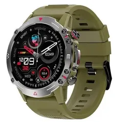 Cool Smartwatch mit AMOLED-Display, Abenteuerfunktionen, grünem Silikonband für Gesundheit und Anrufe, Smartwatch